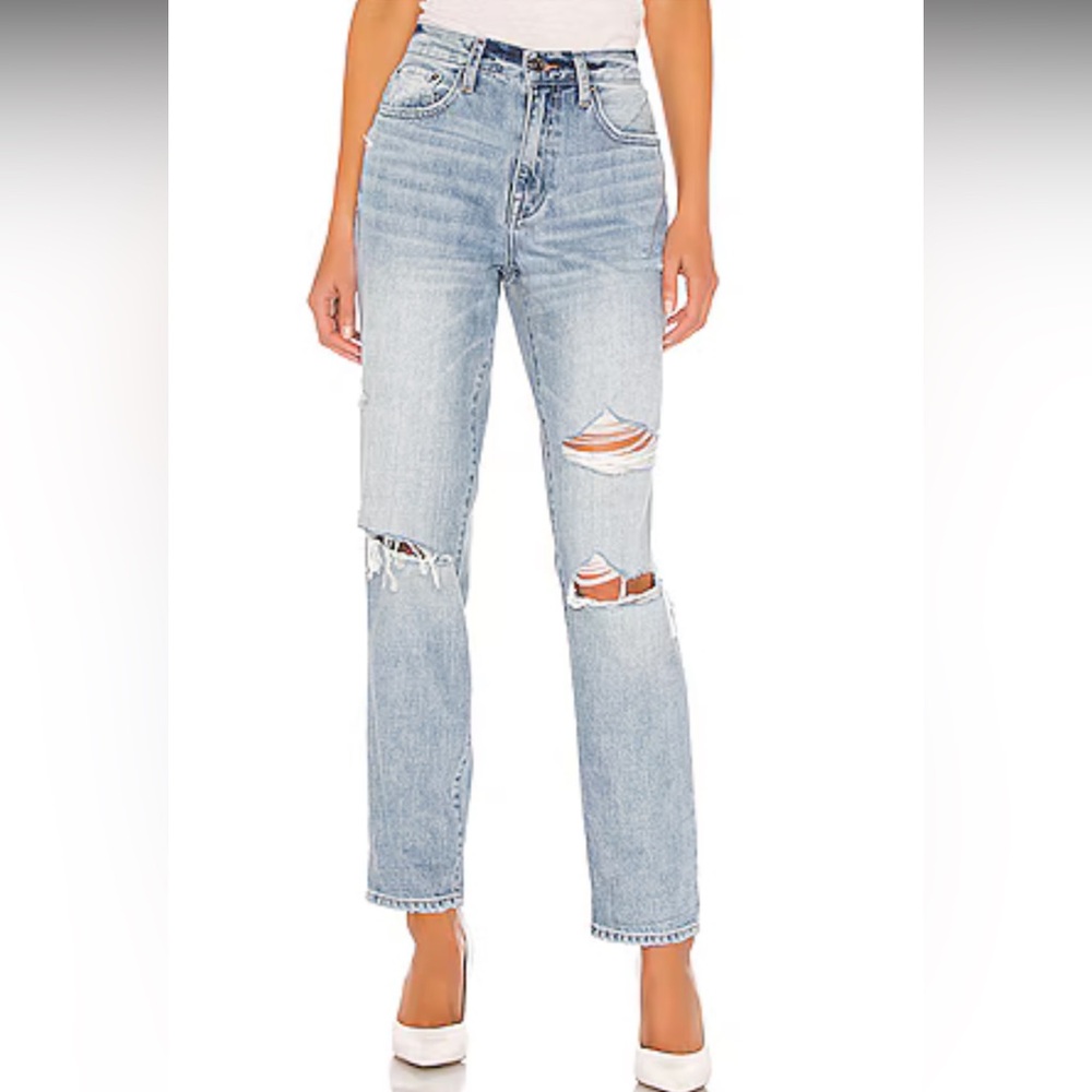 Pistola Presley Straight Jeans Distressed High Rise Size 28 (Waist Altered)